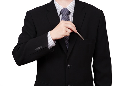 business man portrait isolated on whiteの写真素材