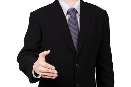 business man portrait isolated on whiteの写真素材