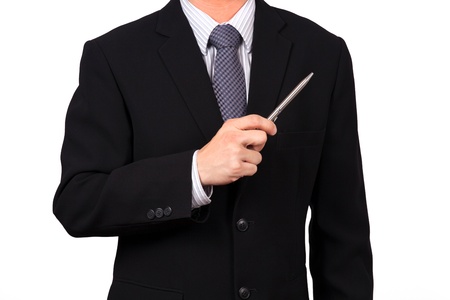 business man portrait isolated on whiteの写真素材