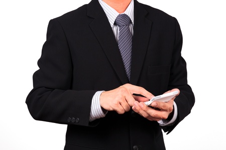 business man portrait isolated on whiteの写真素材