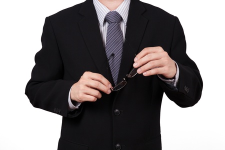 business man portrait isolated on whiteの写真素材