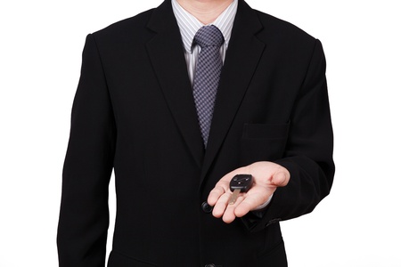 business man portrait isolated on whiteの写真素材