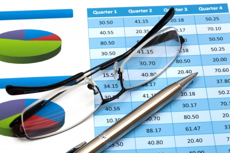 Stock market graphs and chartsの写真素材