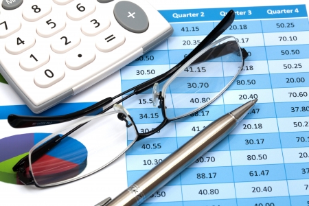 Stock market graphs and chartsの写真素材