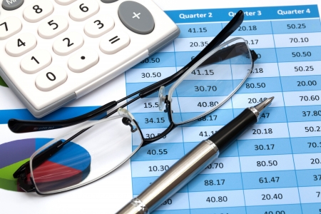 Stock market graphs and chartsの写真素材