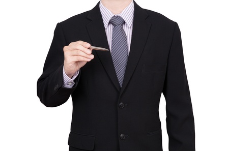 business man portrait isolated on whiteの写真素材
