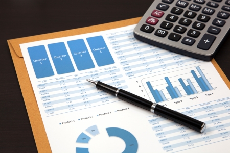 business chart showing financial successの写真素材