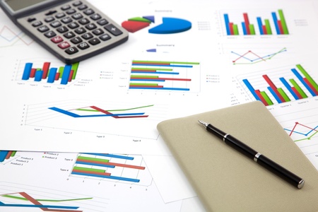 business chart showing financial successの写真素材