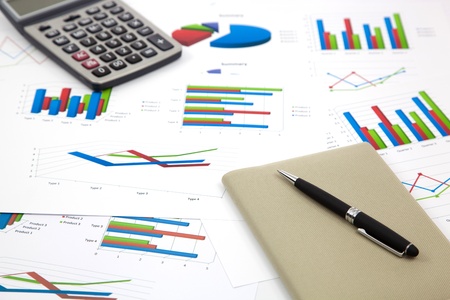 business chart showing financial successの写真素材