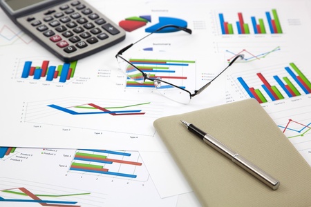 business chart showing financial successの写真素材