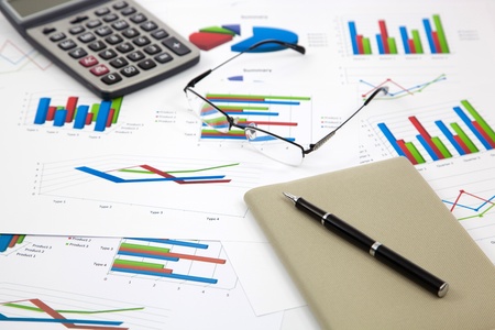 business chart showing financial successの写真素材