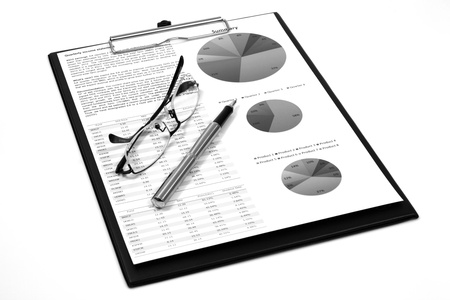 Graphs and Charts Report with penの写真素材