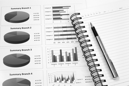 business chart showing financial successの写真素材