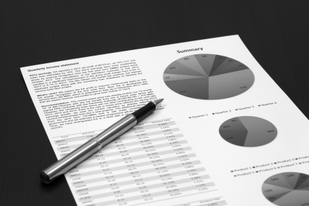 Financial graphs analysis on tableの写真素材