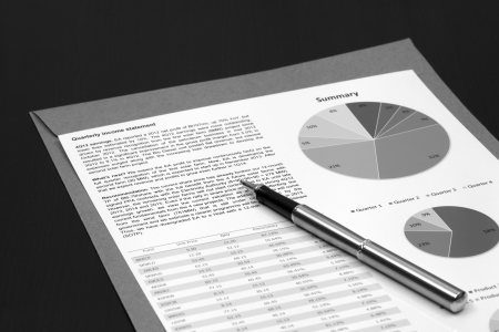 Financial graphs analysis on tableの写真素材