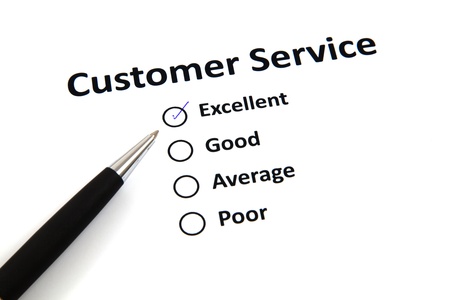 customer service survey with checkboxの写真素材