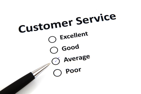 customer service survey with checkbox - averageの写真素材