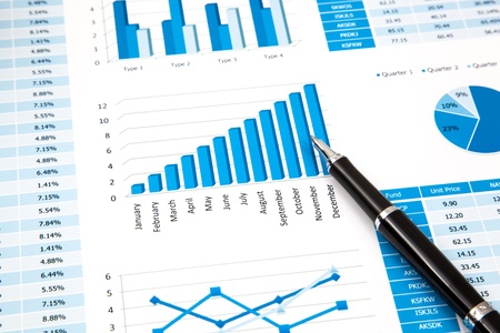 financial charts and graphsの写真素材
