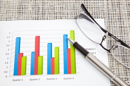 Business report and Financial graphs analysisの写真素材