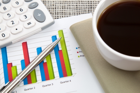 Business report and Financial graphs analysisの写真素材