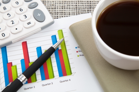 Business report and Financial graphs analysisの写真素材