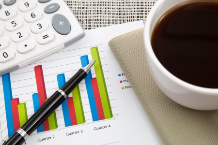 Business report and Financial graphs analysisの写真素材