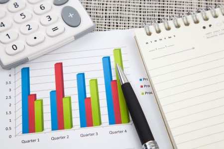 Business report and Financial graphs analysisの写真素材