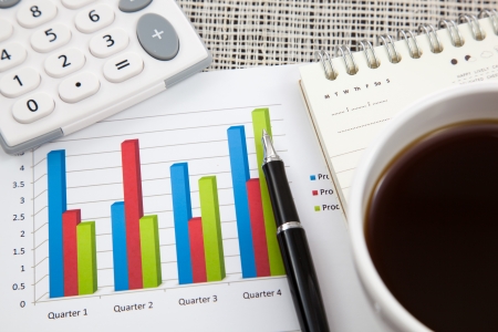 Business report and Financial graphs analysisの写真素材