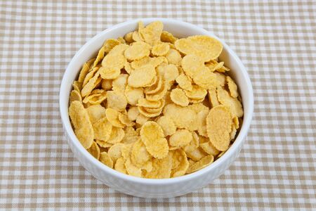 Breakfast crunchy corn flakes and milk
