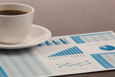 Financial graphs analysis on tableの写真素材