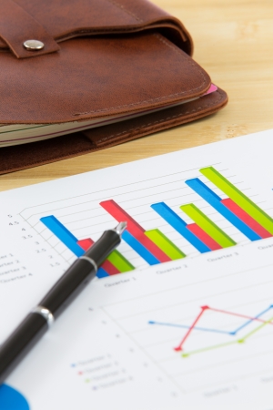 Financial graphs analysis on tableの写真素材