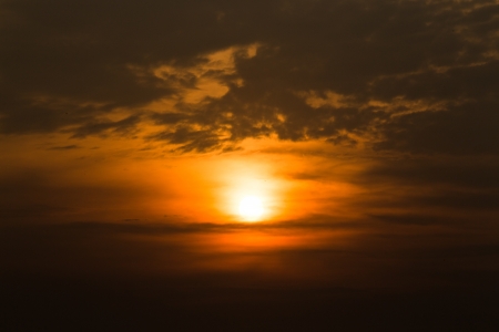 Beautiful colorful clouds and sky at sunsetの写真素材