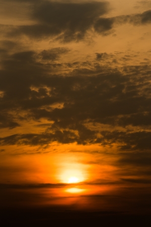 Beautiful colorful clouds and sky at sunsetの写真素材