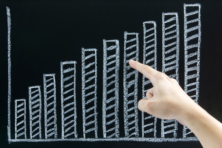 diagram sketched on blackboardの写真素材