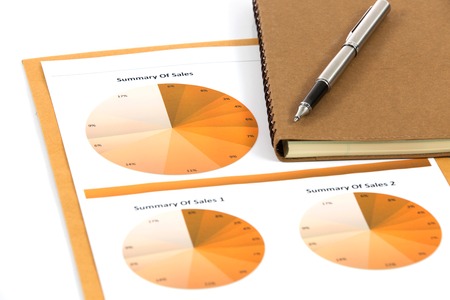 financial charts and graphs white backgroundの写真素材