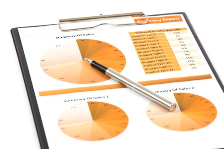 financial charts and graphs white backgroundの写真素材