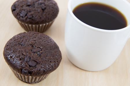 banana cake muffins on a chopping boardの写真素材