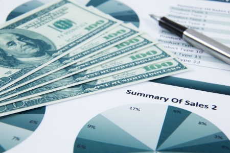 Financial data analyzing. Graphs and chartsの写真素材