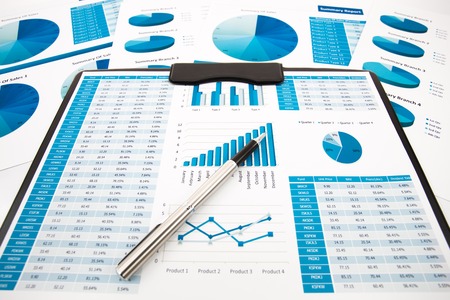 Business graph analysis report. Accountingの写真素材