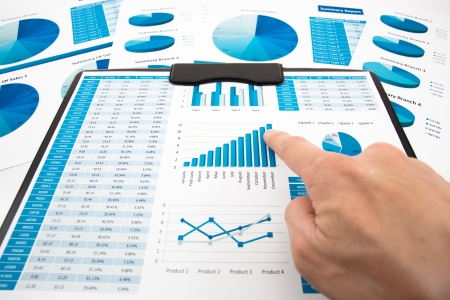 Business graph analysis report. Accountingの写真素材