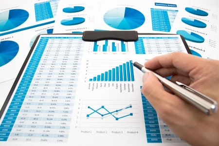 Business graph analysis report. Accountingの写真素材