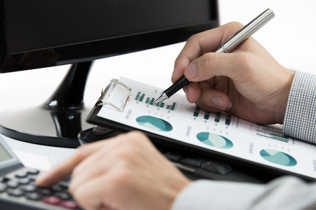 Successful accountant working with financial dataの写真素材