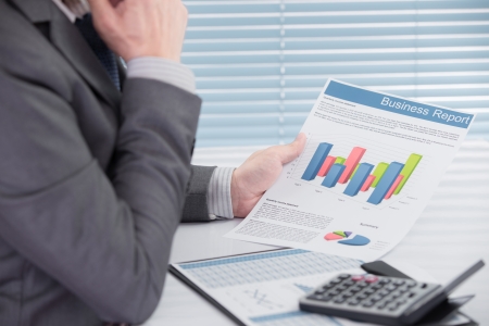 business chart showing financial successの写真素材