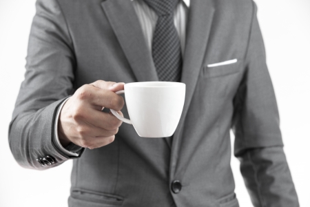 business man portrait isolated on whiteの写真素材