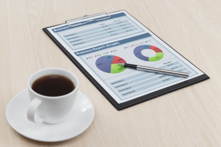 Graphs and Charts Report with penの写真素材