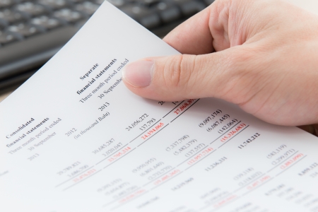 Business chart showing financial success on table