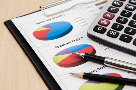 Financial graphs and charts accountingの写真素材