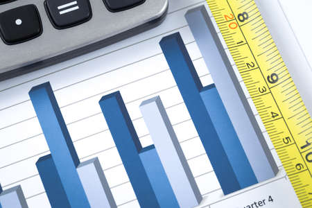 Showing business with financial report and measuring tape. Accountingの写真素材