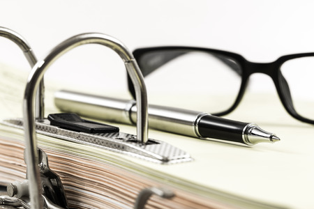 Open office ring binder - document managementの写真素材
