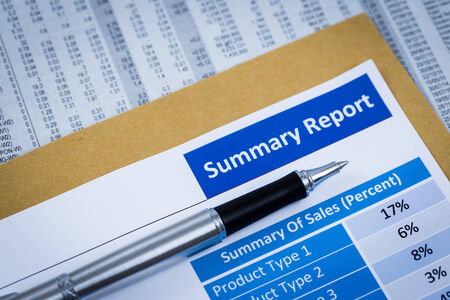 Showing business and financial report. Accounting